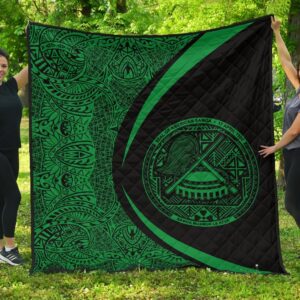 American Samoa Coat Of Arms Polynesian Premium Quilt  Circle Style  06 J2  Quilt